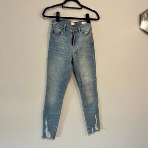 Frame Le High Skinny Jean with distressed hem